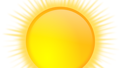 En tecknad sol.