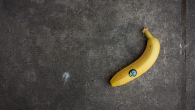 En Fairtrade-märkt banan.